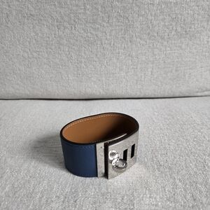 Hermes Kelly Dog Palladium Leather Bracelet